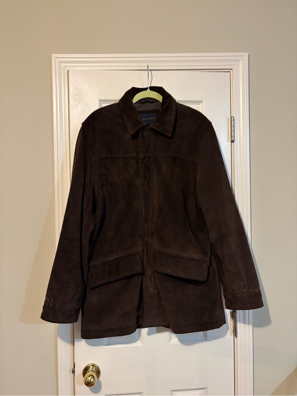 Banana Republic Brown Suede Leather Field Car Coat Jacket L